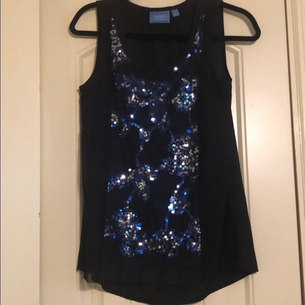 Black sequin top